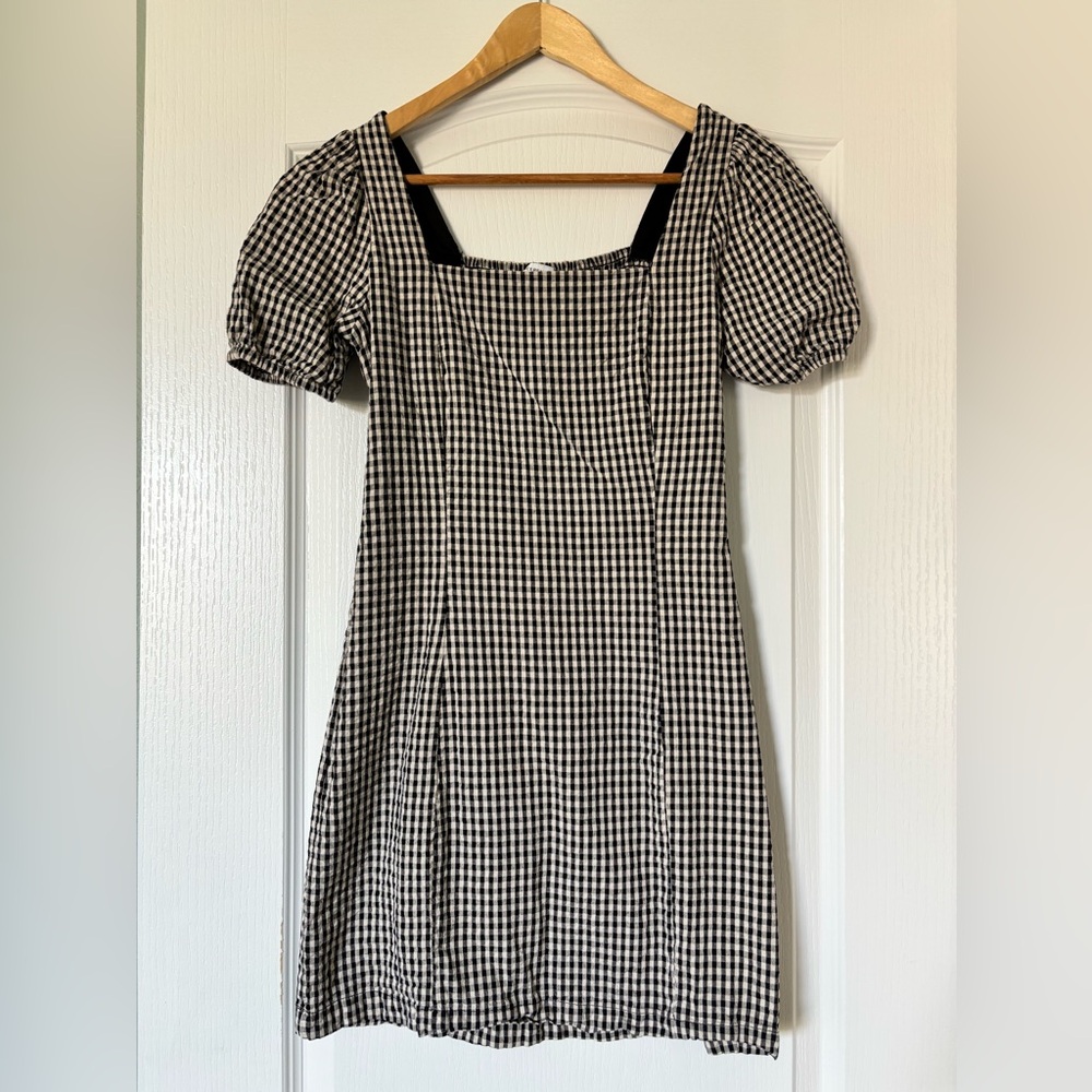 Sincerely Jules Black and Cream Checkered Mini Dress